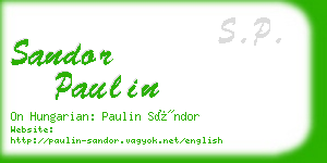 sandor paulin business card